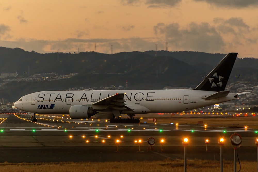 Star Alliance airplane at the airport