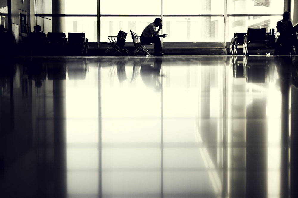 A person waiting at the airport