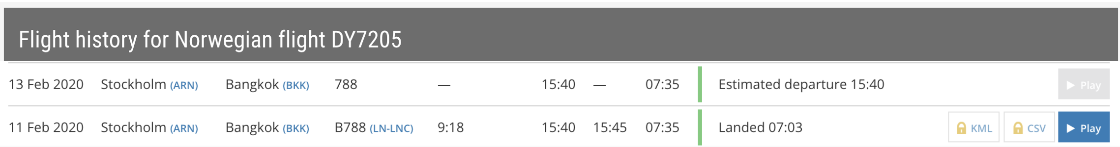 Norwegian Air Shuttle flight number DY7205