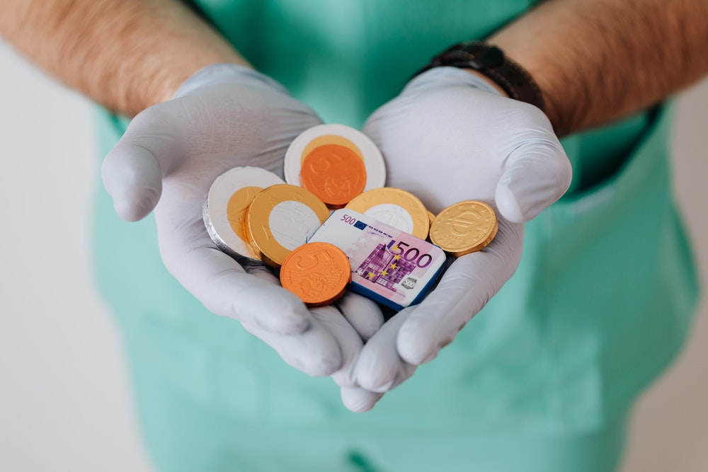 Doctor holding chocolates