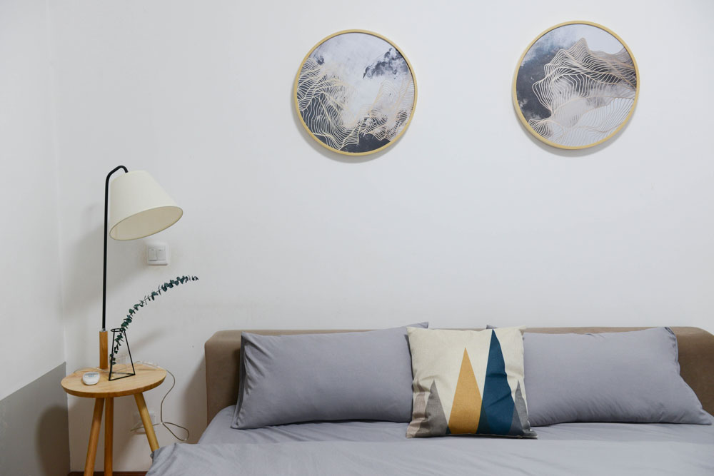 Bed and nightstand