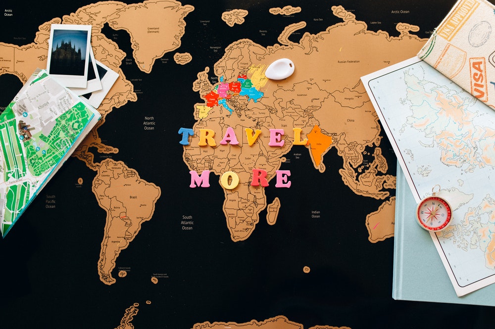 World map on the table