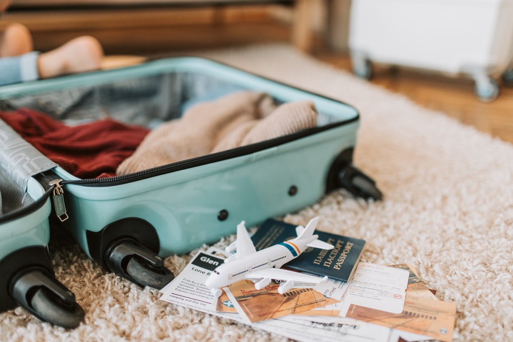 Suitcase on the floor