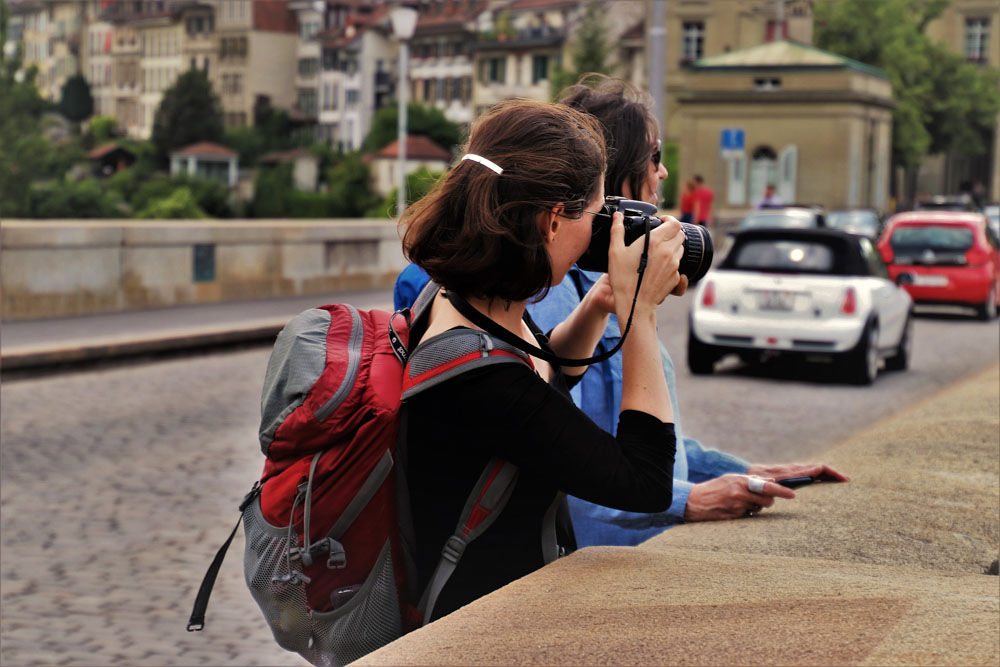 Tourists sightseeing