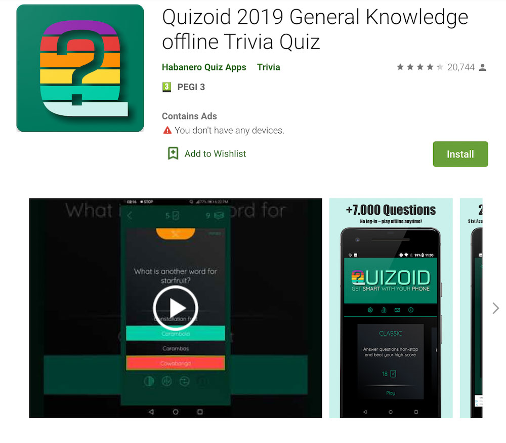 Quizoid screenshot